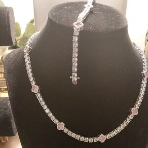 Clover Tennis Necklace Set
